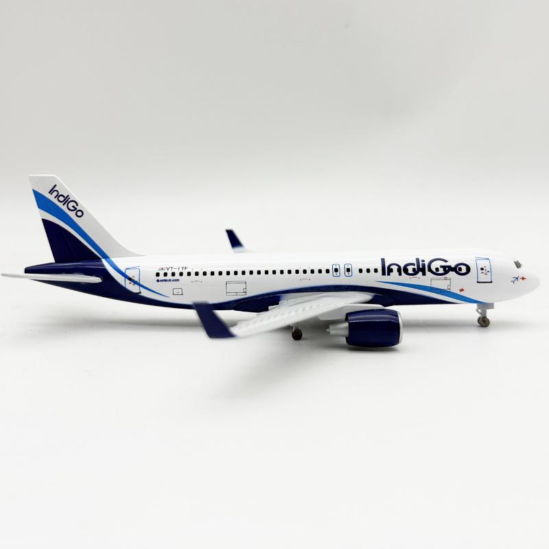 1 Set 20Cm Indian Blue A320 Aircraft Toy Alloy Metal Diecast Airplane Model For Children Gift Miniature Plane For Collection