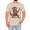 Rocking Raccoon Mens T-Shirt Funny Guitar Graphic Cute Animal Lover Gift