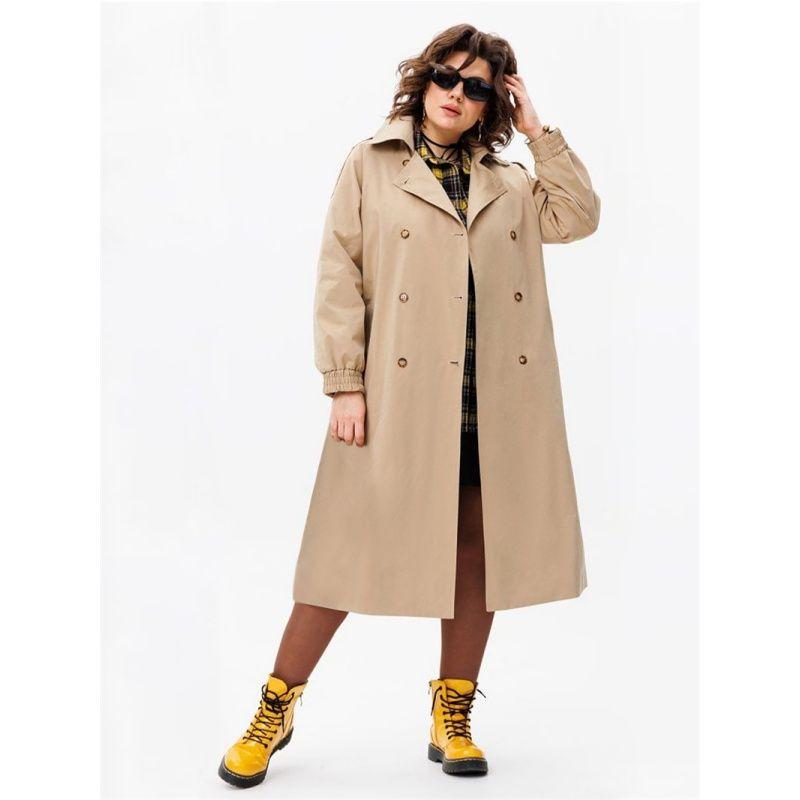 

Fashion Women Wind Coat Casual Ladies Tops Plus size All-Match Trench coat Outerwear Women Khaki 4XL