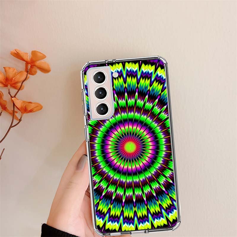 Chaotische Hypnose Klare Handyhüllen für Samsung S26 Ultra Galaxy S25 Edge S24 S23 FE S21 Plus S20 S22 S10 Hülle Gemustert Kompati