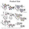1/ 6 Pairs Hypoallergenic Screwback Earrings for Women Girls, 316L Stainless Steel Cute CZ Screw Back Earring Studs Set 20G