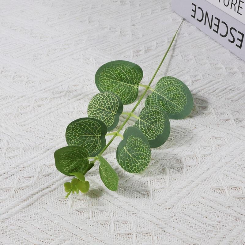 40pcs Simulation Plant Plastic Eucalyptus Leaf Wedding Decor Artificial Green Plants Home Decoration Eucalyptuses Leaves Floral