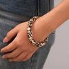 Acrylic Smudged Leopard Print Splicing Bangles for Women Personalized Fashion Gold Color Bracelet Exaggerated Style Hand Jewelry