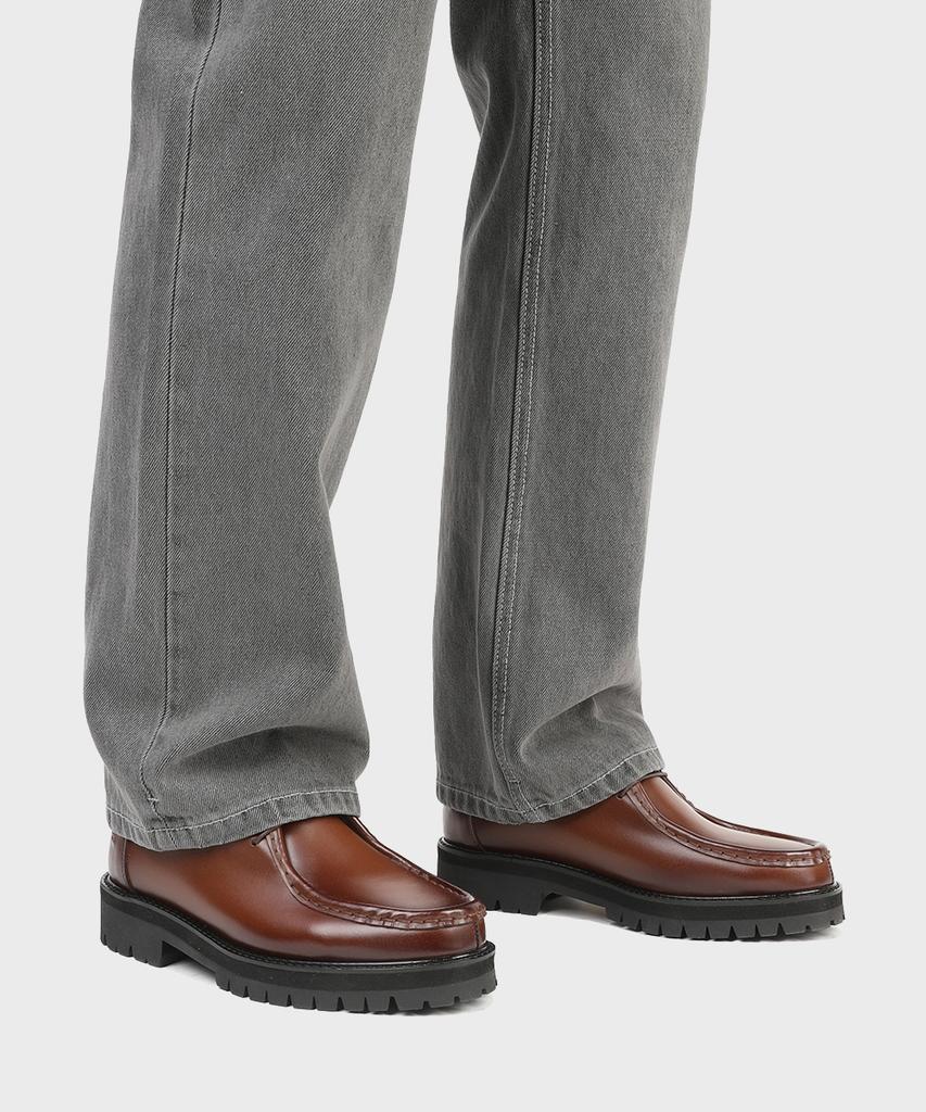 Firenze Atelier [Vibram] Casual Commando Sole Leather Mock Shoes 9008 [Wine Brown]