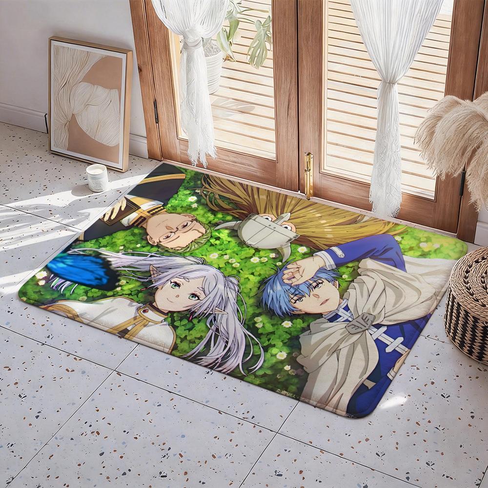 Anime Frieren: Beyond Journey's End Floor Mat Eco Flannel Doormat Non Slip Odorless Indoor Floor Rug Soft Short Plush Home Mat