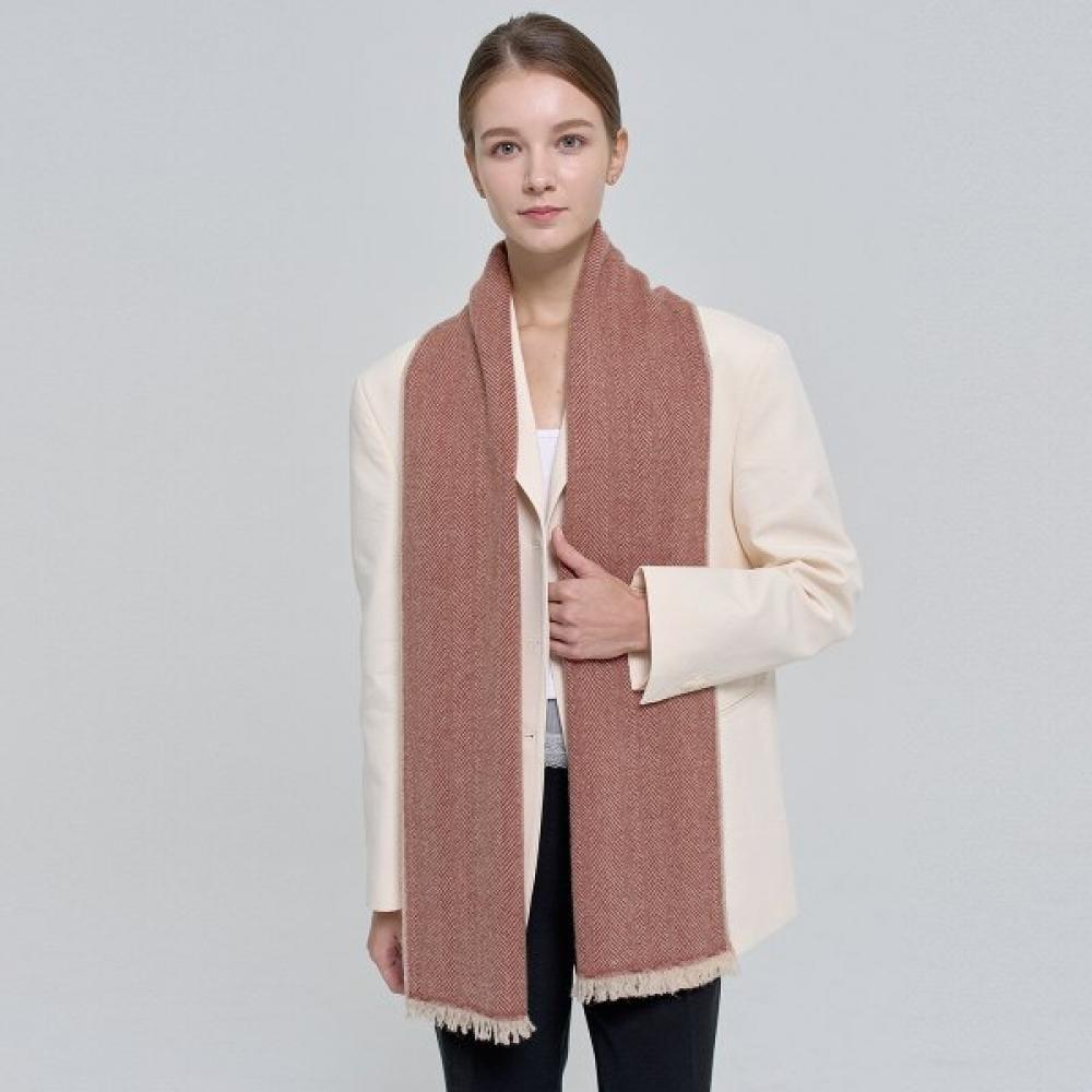 Dal Cashmere Herringbone Muffler Red