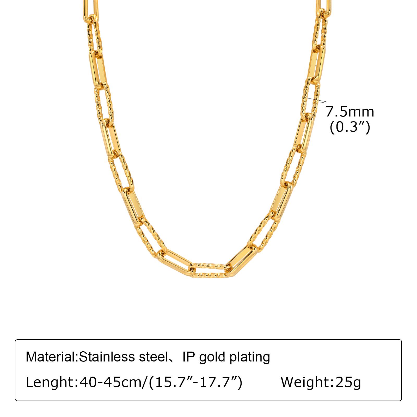 

Stainless Steel Jewelry Paperclip Chain Necklaces For Women Gold Color Birthday Mom Girlfriend Valentine s Day Gift