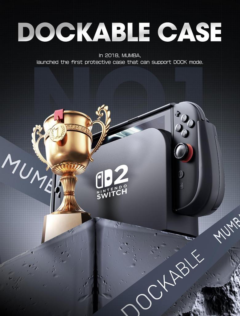 Mumba Case for Nintendo Switch Ergonomic Design with Flip Holds 5 Game Cards 2 TF Rotating Compatible with Controllers 2, 2025mm, Dustproof,