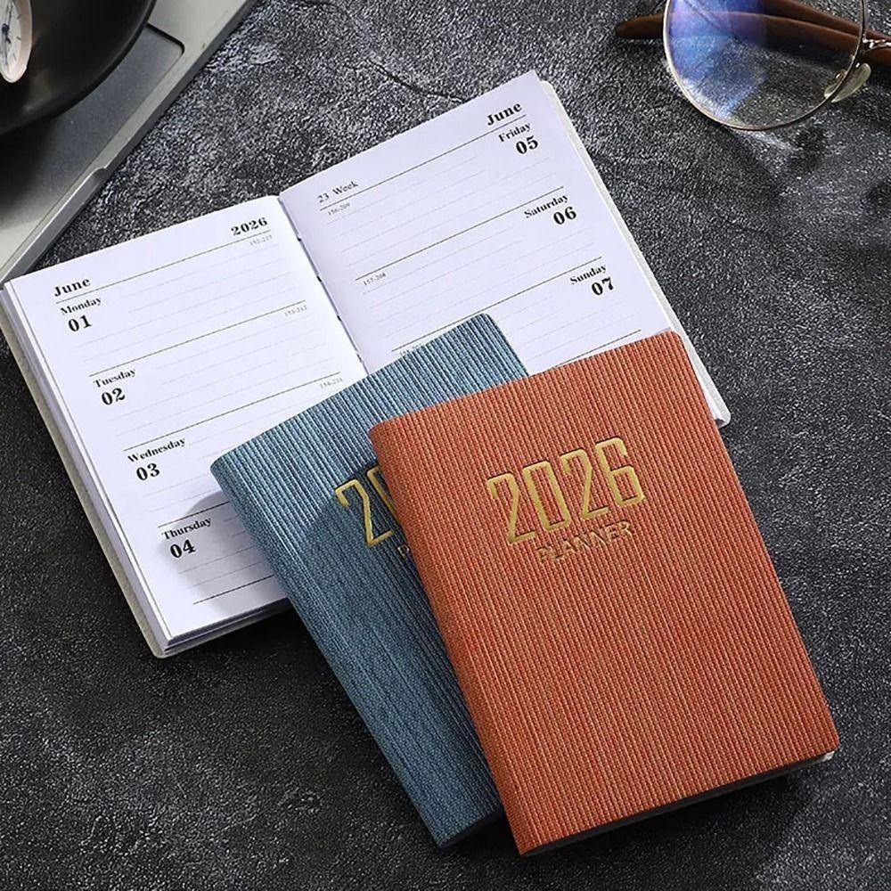 2Pcs Mini Portable A7 Planner Book 2026 Pocket Diary Journal Agenda Book  Weekly Calendar