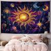 VIKAMA Cosmic Star and Moon Mythology Tapestry Sun and Moon In Harmony Meditation Room Theme Bohemian-Style Living Room