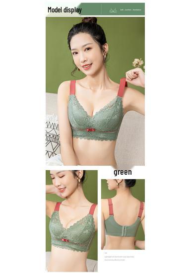 Thailand Vollumschließender kabelloser BH in Übergröße mit Latex-Spitze - Schlankmachender Look, Sammelt Achselfett, Verstellbare Passform