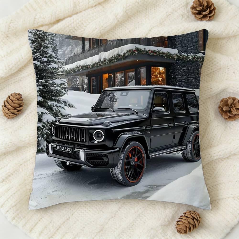 Car MMercedesES G Doublesided Printed Square Decorative Cushion Cover for Sofa Living Room Home Decor