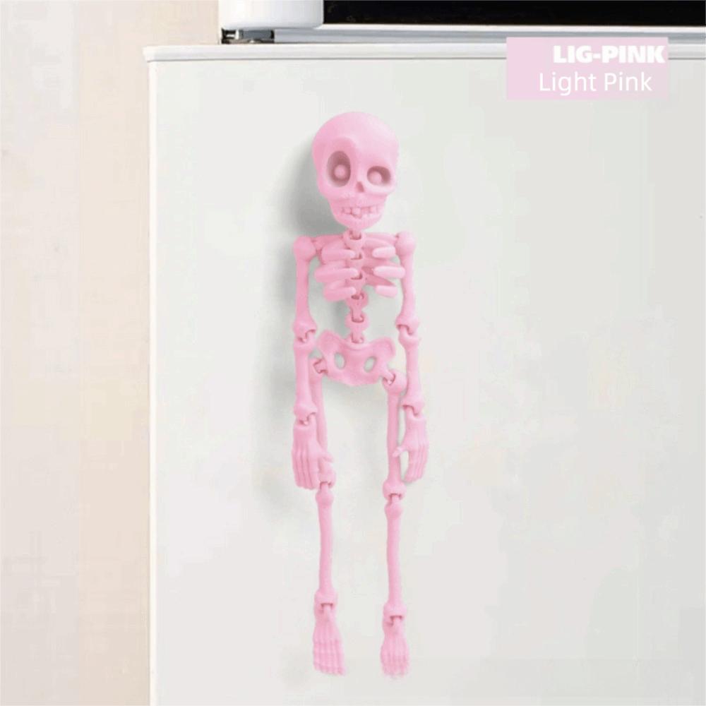 Movable Joints Skull Fridge Magnets Poseable Decorative Magnets  Halloween Decoration