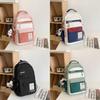 Retro Workwear Style Large Capacity Backpack Women Korean Version High School Students Color-blocking Trendy Shoulder Bag Men Travel Backpack