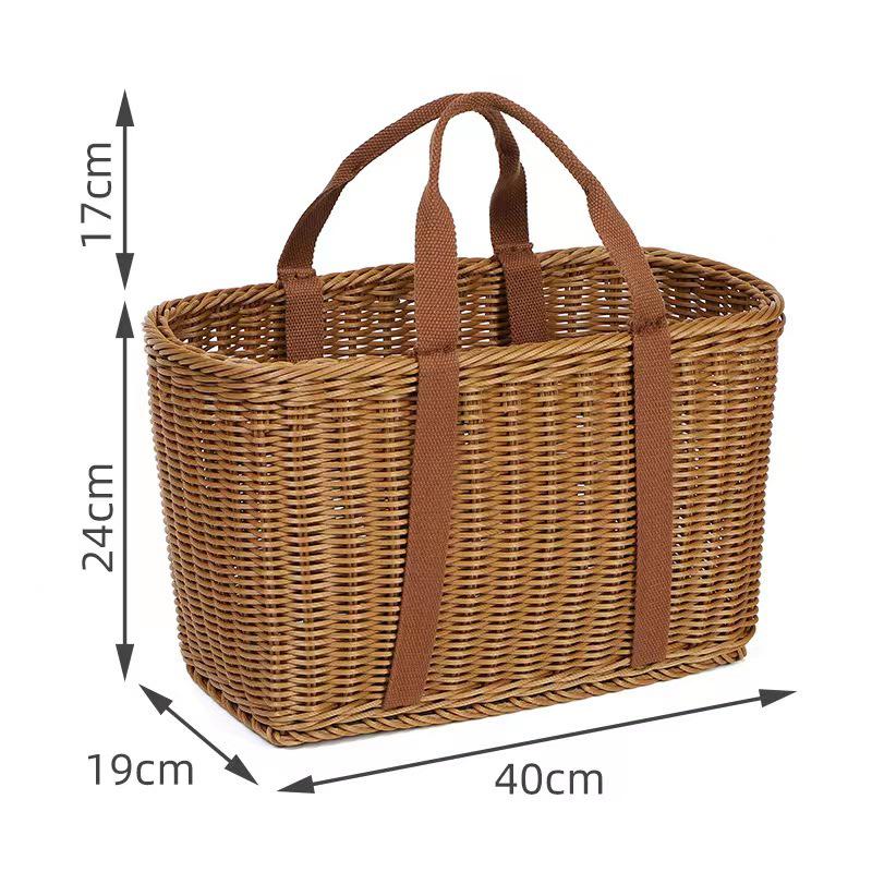 Rattan Woven Handbag - Fruit & Picnic Basket