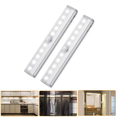 Motion Sensor LED Lights 10 LED Battery Operated Motion Light Magnetic Night Light Bar for Kitchen Cabinet Closet