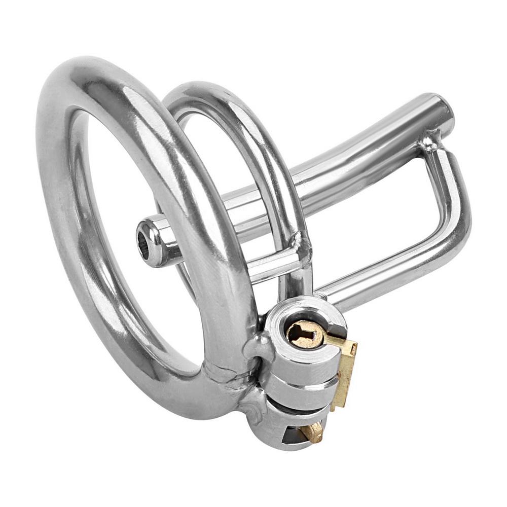 JIUAI Stainless Steel Urethral Sounding Two Penis Rings for Men Cock Plug Delay Lock Chastity Cage Medical Sex Toy Male Masturbator