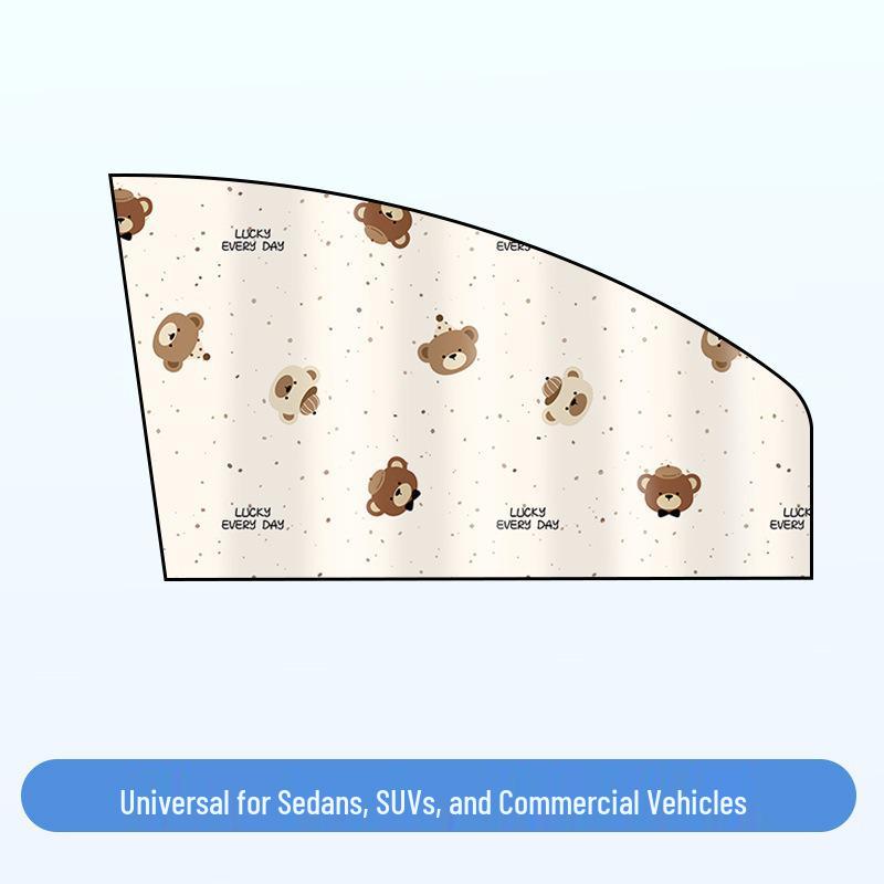 Magnetic Car Sun Shade with Cartoon Pattern – Universal Fit for Summer Sun Protection
