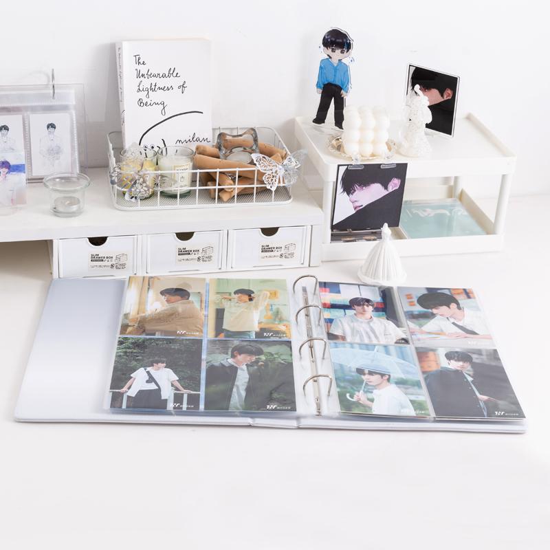 9-Pocket A4 Photo Album Binder, Gradient PU Leather Scrapbook for K-Pop Photocards, Polaroid, Postcard & Laser Ticket Storage