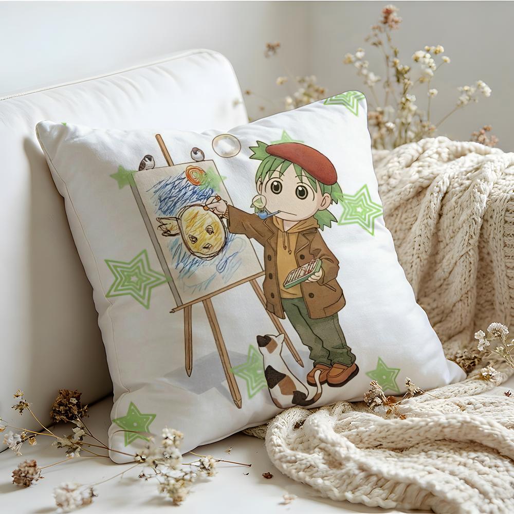 Cushion Cover Linen SkinFriendly Soft Decorative Case For Sofa Home Decor Healing Anime Cute YYotsubatSo Pillow cover