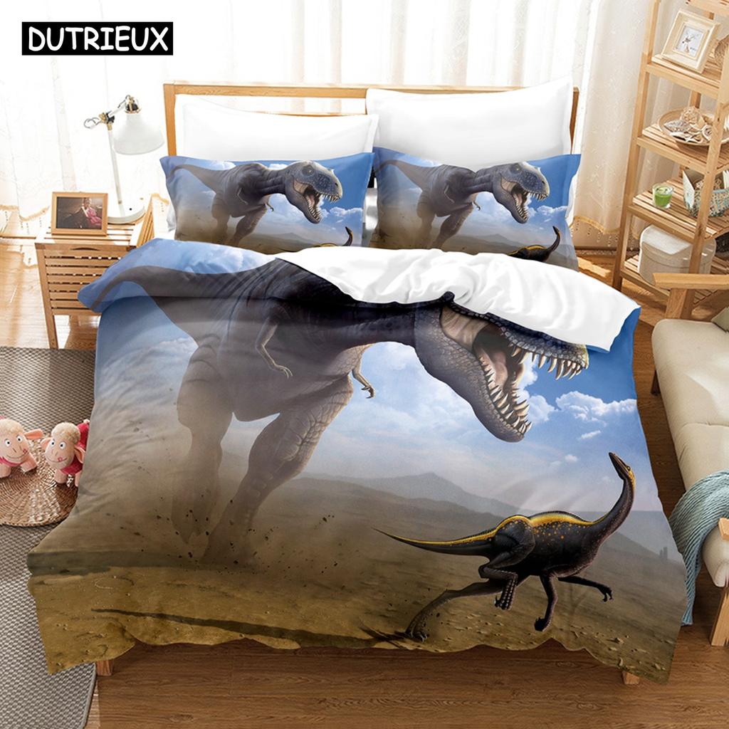 3D Die Dinosaurier Bettwäsche-Sets Bettbezug-Set mit Kissenbezug Twin Full Queen King Bettwäsche Bettwäsche
