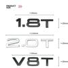1.8T 2.0T 3.0T V6T V8T ABS badge car stickers for qaz15 A3 A4 A5 A6 A7 Q3 Q5 Q7 car logo rear trunk displacement decoration label