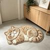 Realistic Cat Faux Cashmere Floor Mat Thickened Bedside Rug Absorbent Bathroom Foot Pad Cute Pet Bedroom Carpet