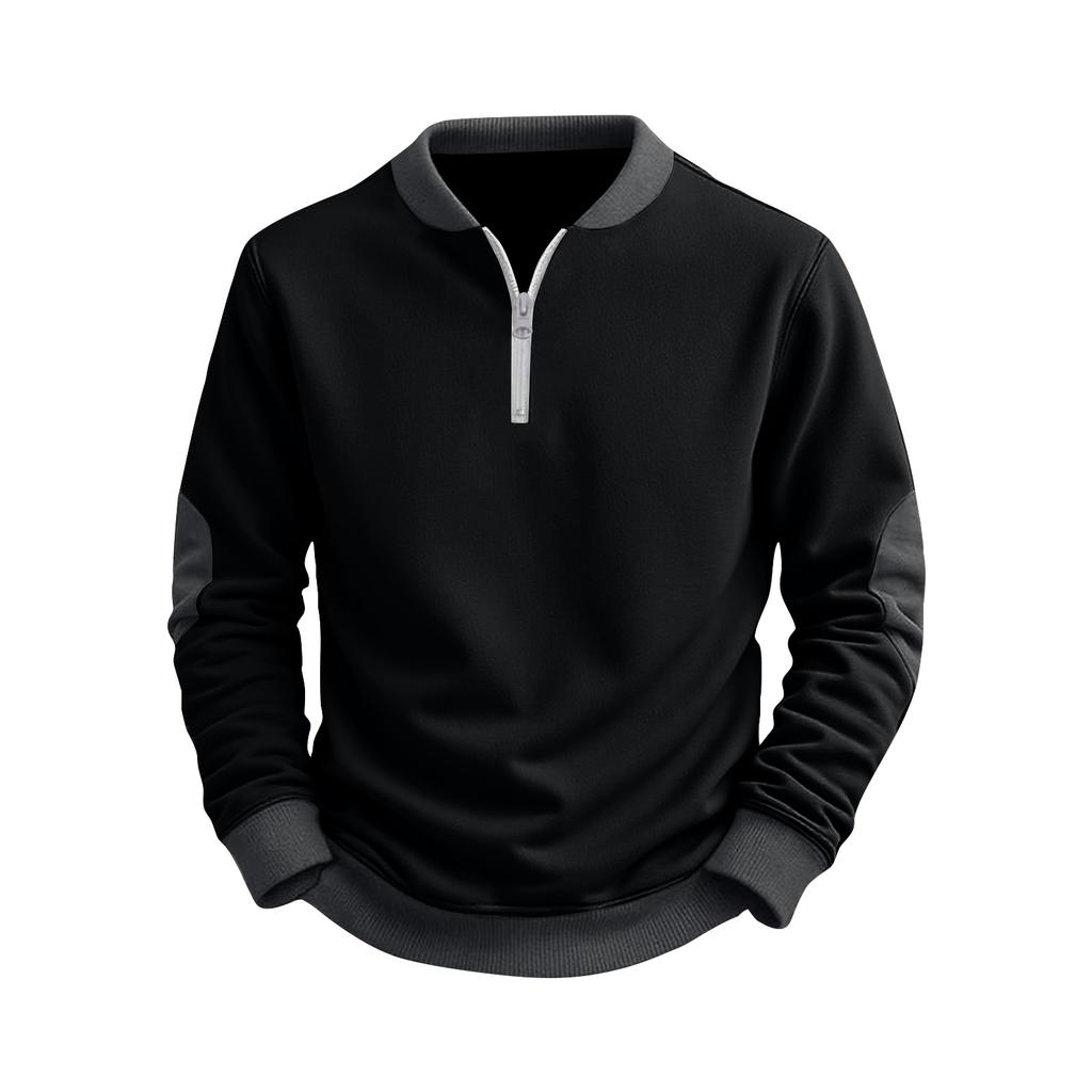 Men's Solid Color Half-Zip Sweatshirt Men's Sports Large Size Casual Sweatshirt