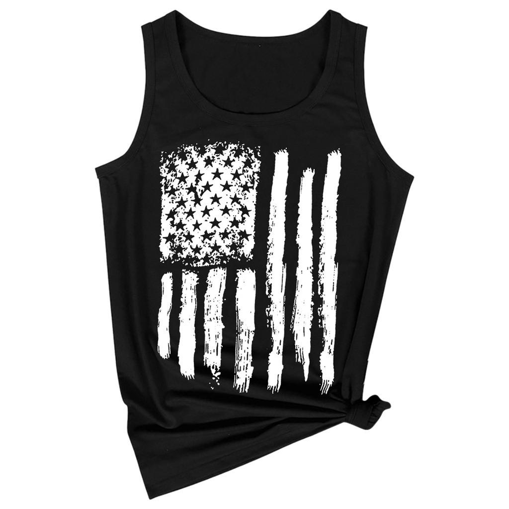 Independence Day Women's Fashion Casual Loose Round Neck Sleeveless Tank Tops