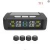 Universal Solar TPMS Tire Pressure Monitoring System IPX7 Waterproof External Sensors Dual USB/Solar Charging with LCD Display