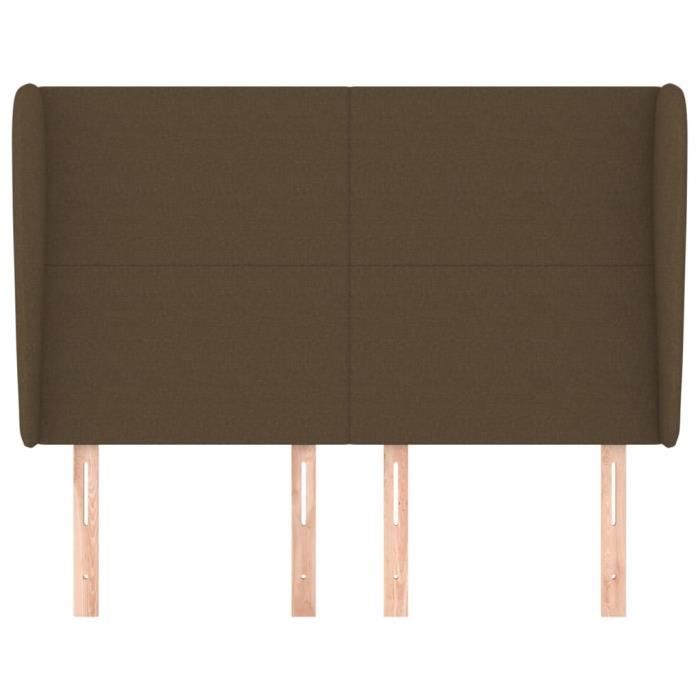 VidaXL Tête de lit avec oreilles Marron foncé 147x23x118-128 cm Tissu3117677