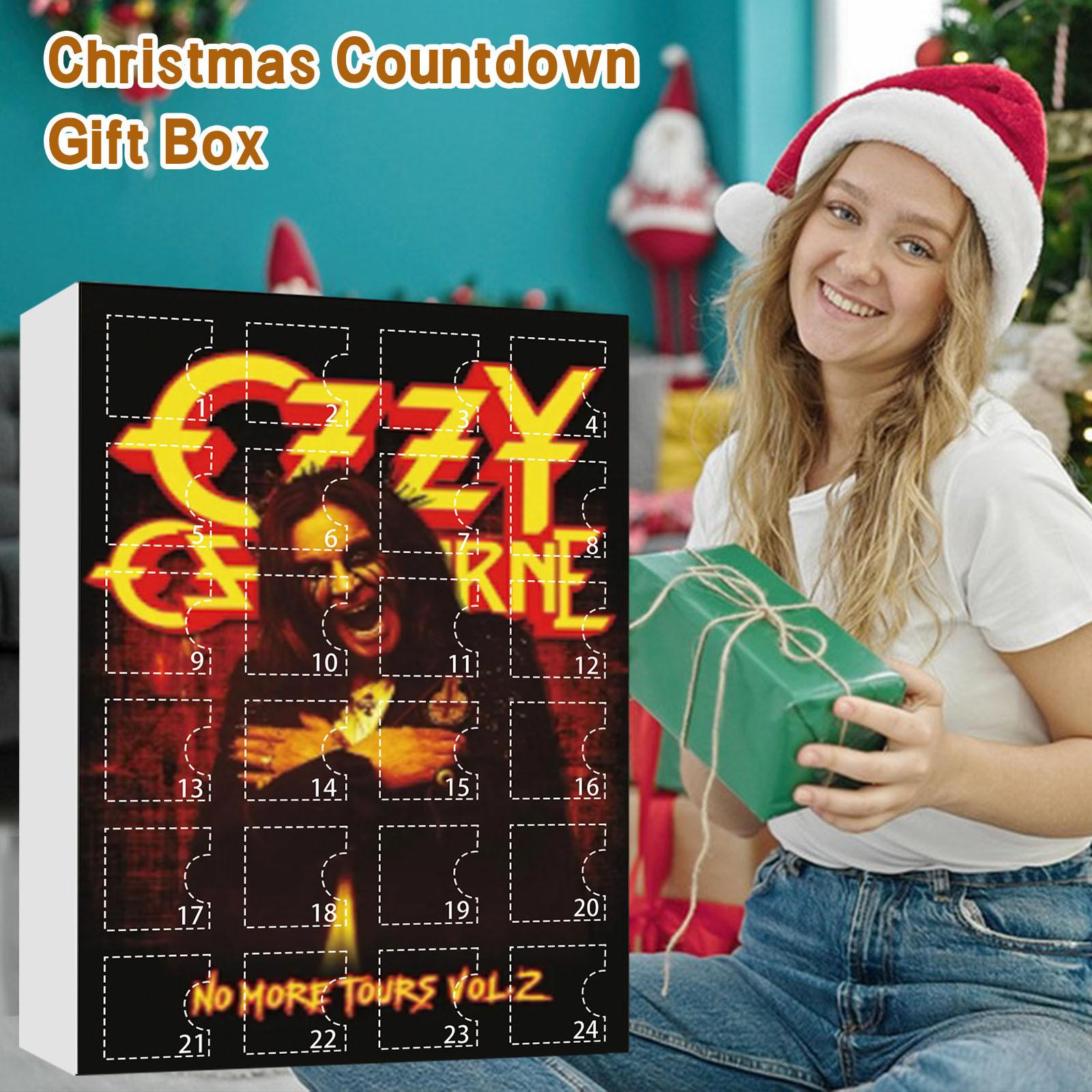 Christmas Gift Acrylic 24pcs Advent Calendar Box Ozzy Osbourne Motorcycle Bell Keychain 24 Day Countdown Calendar Pendant Figure cm