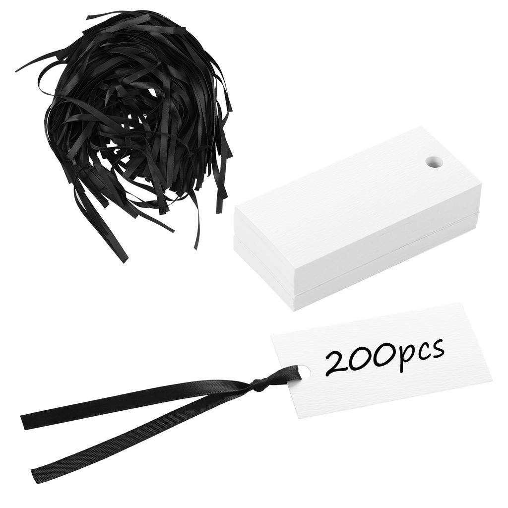 200Pcs Name Place Cards with Satin Ribbon Table Name Tag  Hanging Gift Tags for Wedding Birthday Baby Shower Table Decor