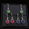 Fashion Jewelry Earrings Imitation 8 * 10 Coconut Round Ruby Sapphire Long Earrings Pigeon Egg High Carbon Diamond Earrings