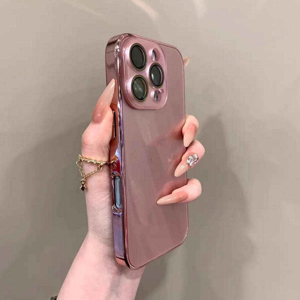 Light Luxury Tempered Glass IPhone 17 Promax Phone Case Apple 15 New 14 All Include Lens Film Protective Case