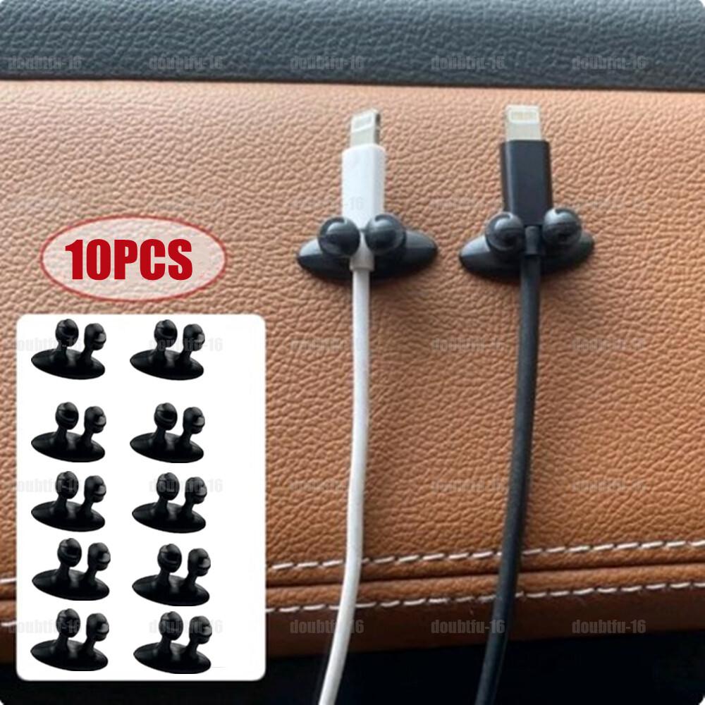10x Mini Car Wire Cord Cable Tidy Holder Clips Organizer Line Fixer Accessories