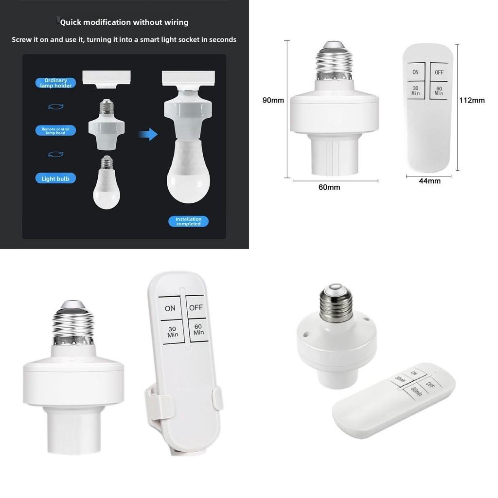 E26 E27 Wireless Remote Control Bulb Base With Timer Led Smart Light Socket For Home Use