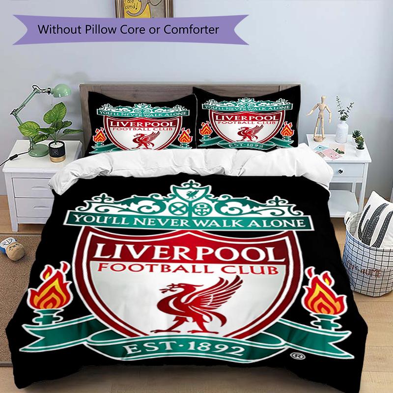 3pcs Duvet Cover Set (1*Duvet Cover + 2*Pillowcase, Without Core),football club.C Print Bedding Set, Bedroom Decor, All‑Season, Birthday Gift