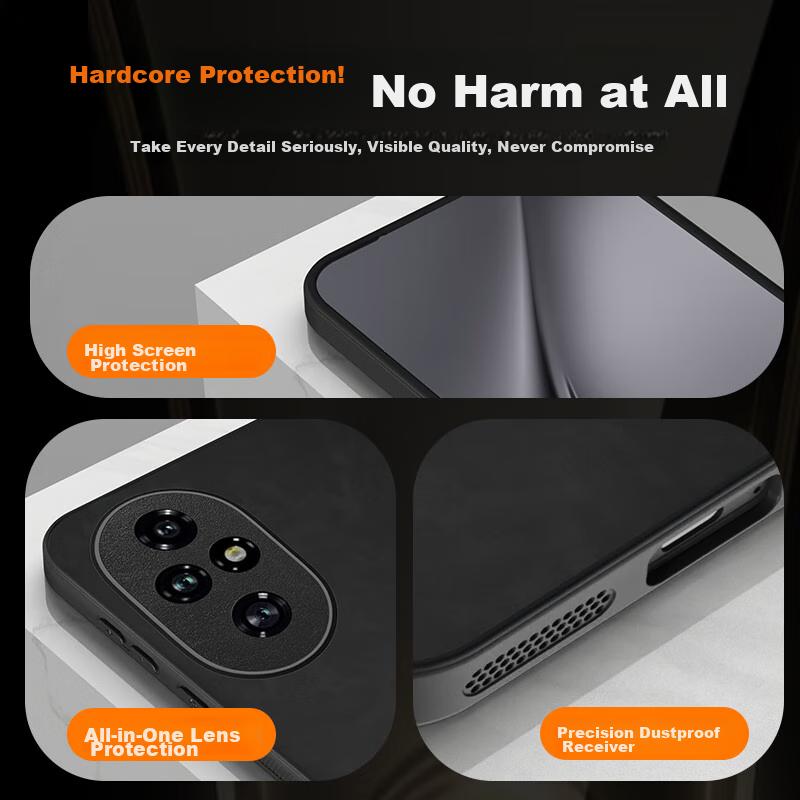 Phone Case for Honor 200 Pro, Honor 200 Pro Protective Cover, Upgraded Skin-Like Matte Lens Full Protection Personalized Silicone Case - Smoke Gray