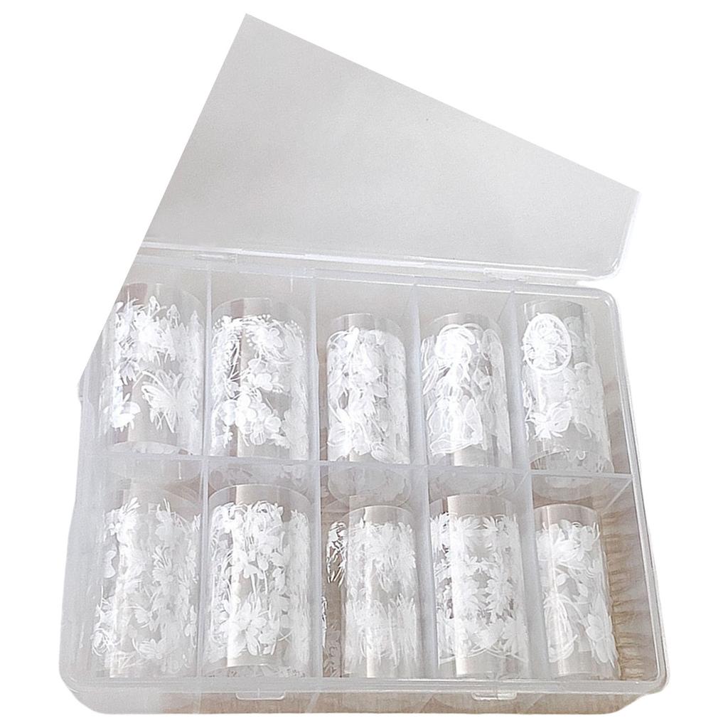 Nail Foils Nail Art Transfer Foil Stickers Flower Color Sheet Adhesive Stickers for Nail Art DIY Decorations Nail Decals