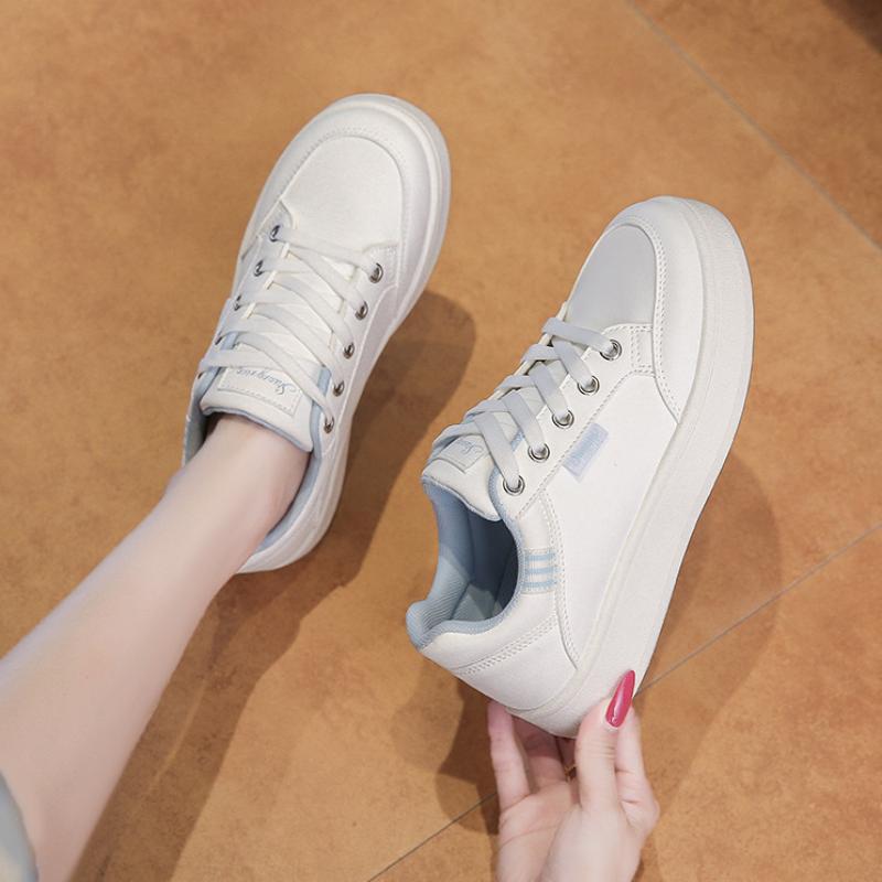 Damen Weiße Schuhe Atmungsaktiv Lässig Vielseitig Bequem Abriebfest Sneaker