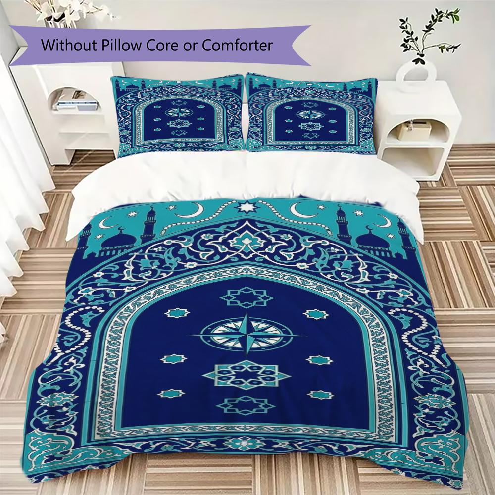 Muslim Pattern Bedding uilt Set uilt Cover Pillowcase Home Decoration Birthday Gift (1 * duvet cover + 2 * pillowcase  without core)127