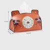 Multifunktionaler Auto Vintage PU Leder Taschentuchhalter, Retro Stil Desktop Serviettenbox mit Kosmetik Aufbewahrungsorganizer