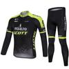 Mens Cycling Jersey Set Long Sleeve Slim Fit Mountain Road Bike Apparel Quick Dry Breathable UV Protection