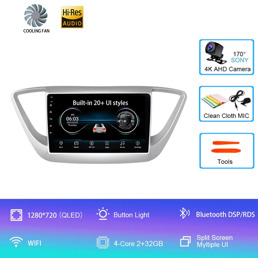 

Видеоплеер Android 14 для Hyundai Solaris 2 Verna 2016 - 2020 Автомобильное радио Мультимедиа Carplay Autoraido GPS Навигация 5G WIFI BT CHINA