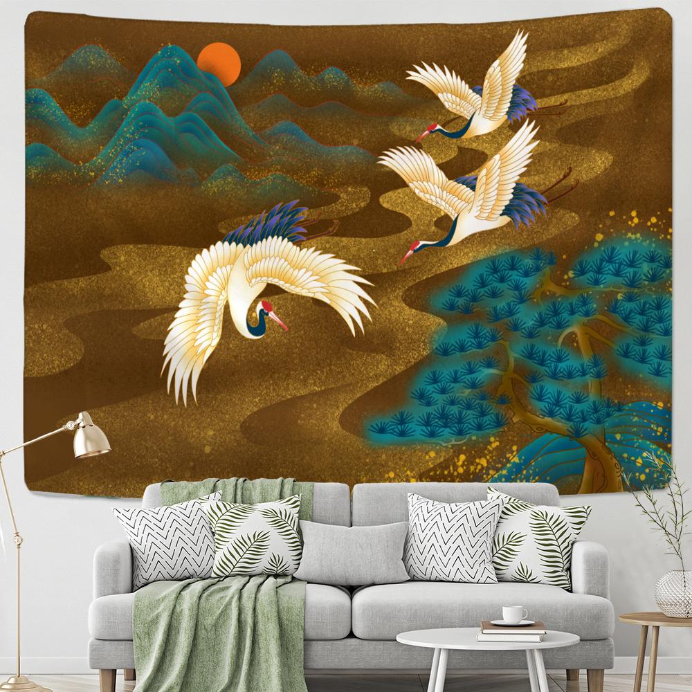 Landscape Painting Art Wall Hanging Beautiful Bohemian Tapestry Sheet Beach Towel Bedroom Room Aesthetic Decoration Home Decor