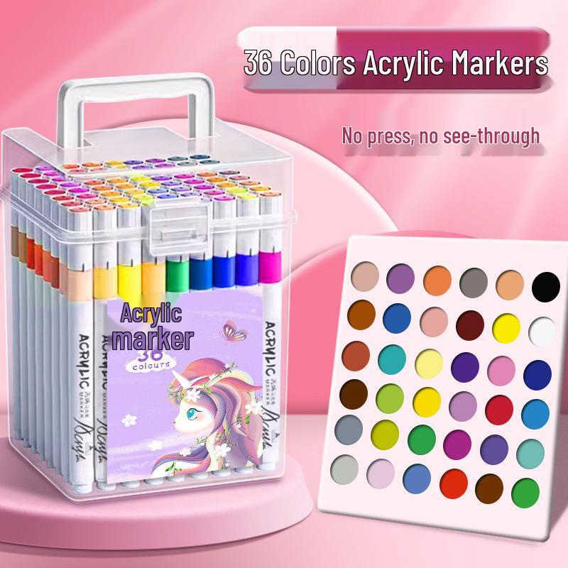 80-Color Acrylic Marker Set for Kids – Watercolor Brush Pens for Art & Graffiti