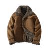 Men's High-End Lambswool Leather Motorcycle Jacket for Autumn/Winter
