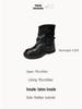 Women's Short Boots - 2025 Autumn/Winter Style: Buckle, Ruched, Thick Sole, Round Toe, Retro, Versatile, Stacked Design.