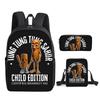 Italian Brainrot 3Pcs/Set Backpack With Messenger Bags ,Pencil Bags For Boy/Girls Best Gift 2D Flat Cartoon Student School Bags
